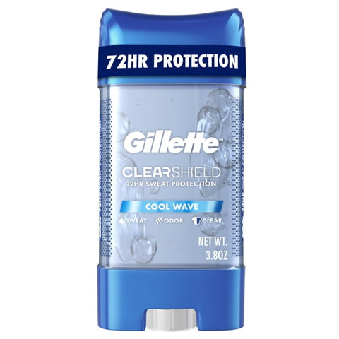 Gillette Clear Gel Men’s Antiperspirant and Deodorant, Cool Wave (3.8oz)