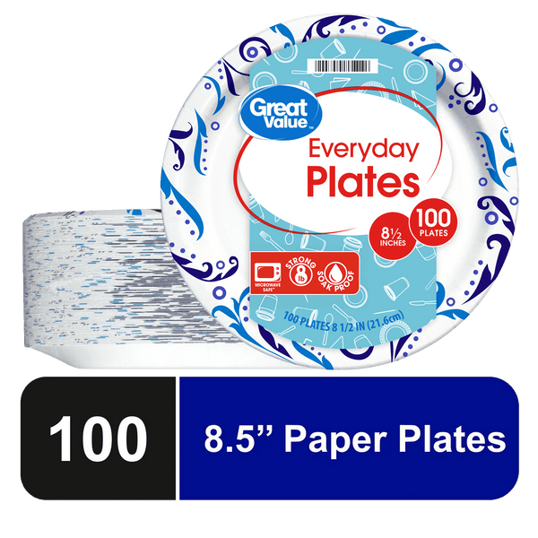 GV Everyday Disposable Paper Plates, (8.5", 100ct.)