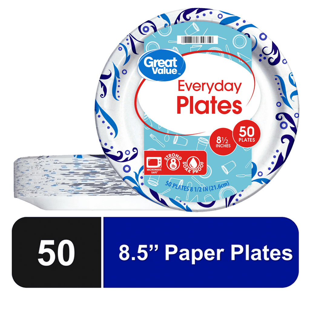 GV Everyday Disposable Paper Plates, (8.5", 50ct.)