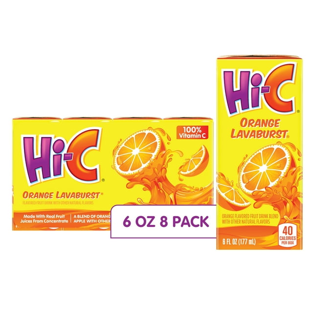 Hi-C Juice, Orange Lavaburst (8/6oz.)