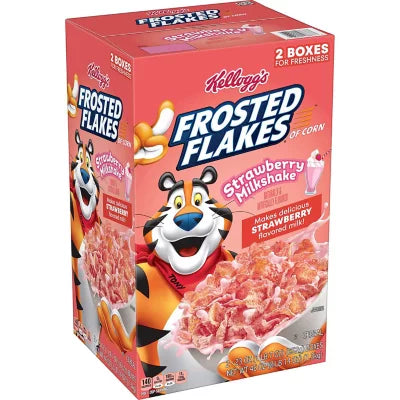 Kellogg's Frosted Flakes Strawberry Milkshake Cereal, (46oz., 2pk.)