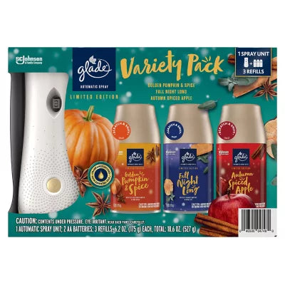 Glade Automatic Spray Starter 6.2oz. + 3 Refills (Fall Pack)