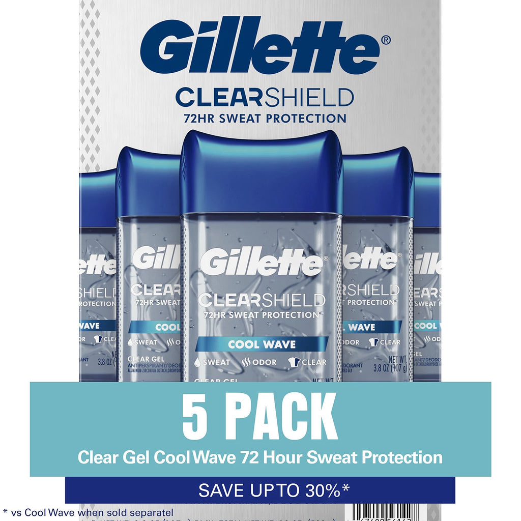 Gillette Cool Wave Clear Gel Men’s Antiperspirant and Deodorant (5/3.8oz)