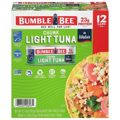 Bumble Bee Chunk Light Tuna in Water (12ct., 5oz)