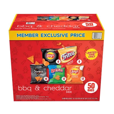 Frito Lay BBQ and Cheddar Variety Pack Chips (50 ct.)