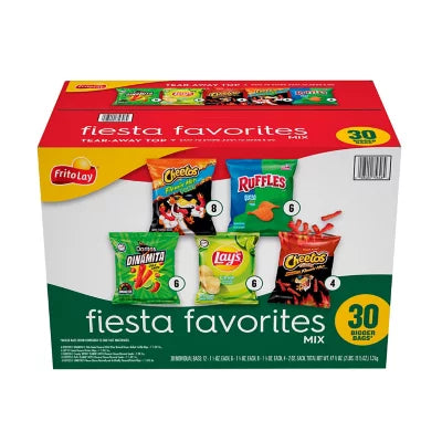 Frito-Lay Fiesta Favorites Mix, Variety Pack Chips & Snacks (30 ct.)