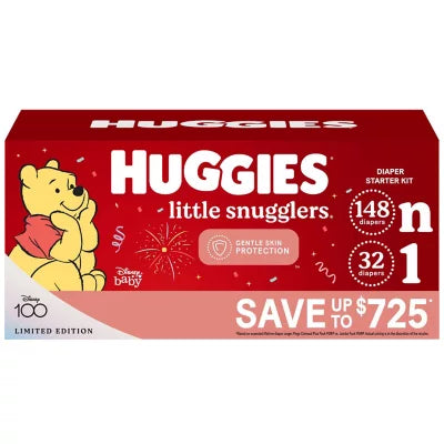 Huggies Little Snuggles Diaper Starter Kit, (148 N, 32 Sz1)
