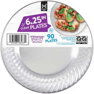 Member's Mark Clear Plastic Plates, 6.25" (90ct.)