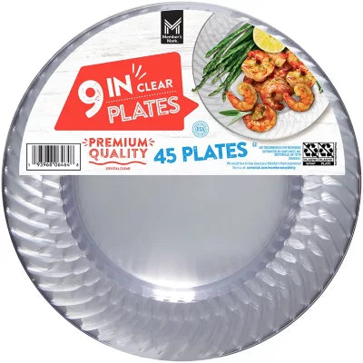 Member's Mark Clear Plastic Plates, 9" (45ct.)