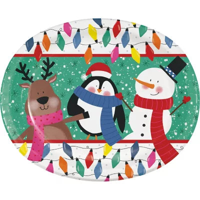 Member's Mark Festive Frolic Oval Paper Plates, 10" x 12" (50 ct.)