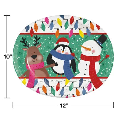 Member's Mark Festive Frolic Oval Paper Plates, 10" x 12" (50 ct.)