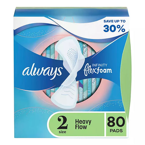 Always Infinity FlexFoam Pads, Size 2, Super Absorbency, Unscented (80 ct.)
