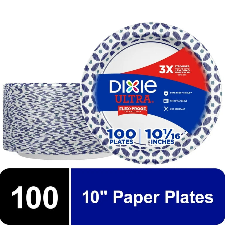 Dixie Ultra Disposable Paper Plates, (10", 100ct.)