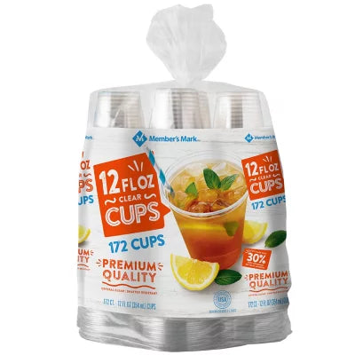 Member's Mark Clear Plastic Cups, (12oz./172ct.)