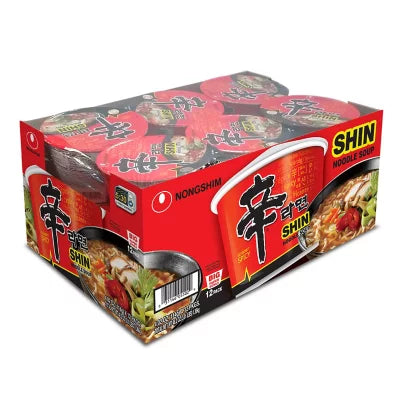 Nongshim Shin Ramyun Spicy Beef Ramen Noodle Soup , (12ct.,4.02oz.)