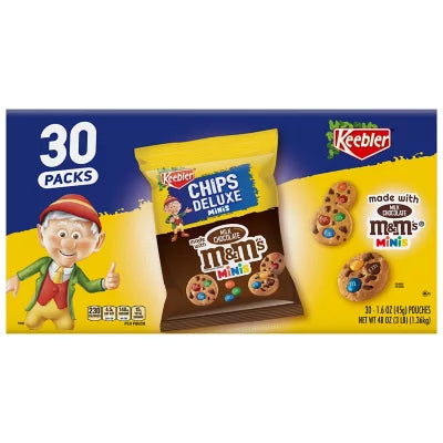 Keebler Chips Deluxe M&M Minis Cookies, (1.6 oz., 30 ct.)