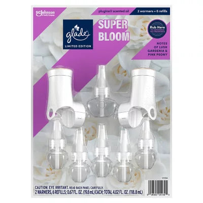 Glade PlugIns 2 Warmers + 6 Refills, Super Bloom (Limited Edition)