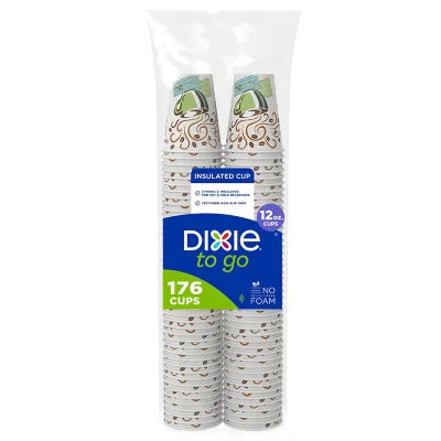 Dixie PerfecTouch Insulated Paper Cups, Coffee Haze (176ct./ 12oz.)