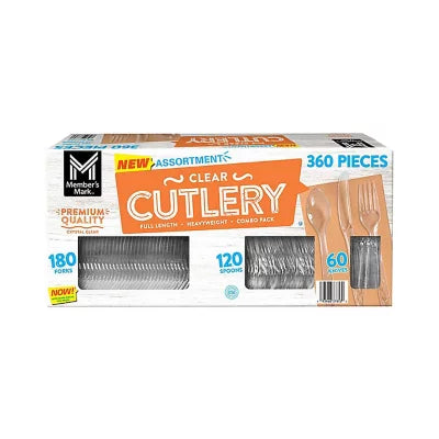 Member's Mark Clear Cutlery Combo Pk, (360ct.)