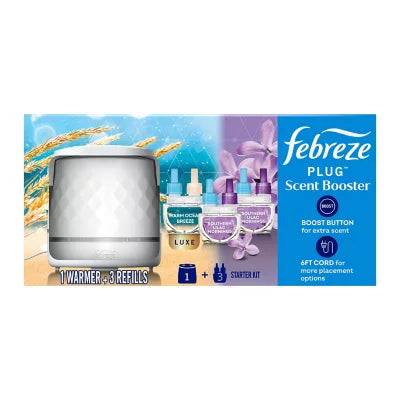 Febreze Scented Oil Starter Kit, Warm Lilac (1 Warmer, 3 Refills)