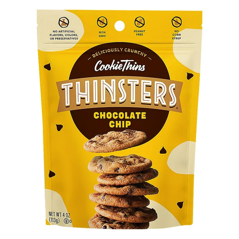 Thinsters Cookie Thins, Chocolate Chip Cookies, (4oz.)