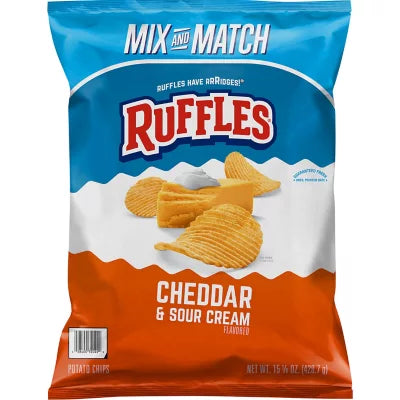 Ruffle's Cheddar & Sour Cream Potato Chips, (15.125oz.)