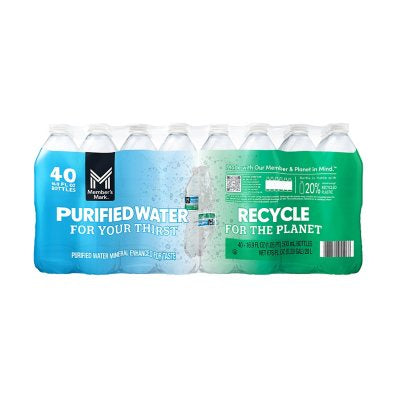 Members Mark Purified Water, (40/16.9oz.)