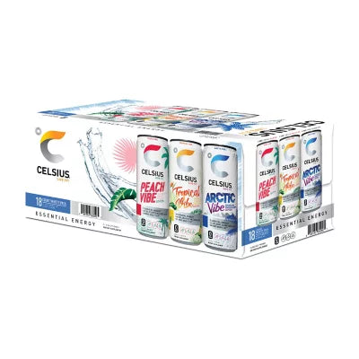 Celsius Essential Energy Sparkling Variety Pk., (18ct.)