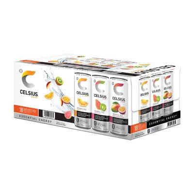 Celsius Essential Energy Sparkling Variety Pk., (18ct.)