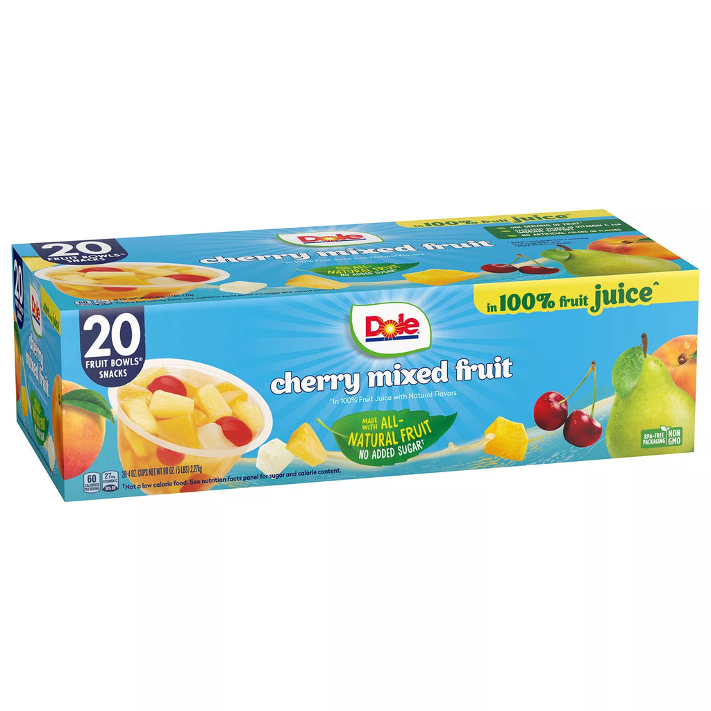 Dole Fruit Bowls Cherry Mixed Fruit in 100% Fruit Juice (4 oz., 20 ct.)