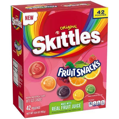 Skittles Original Fruit Snacks, (0.8 oz., 42 pk.)