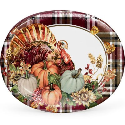 Member's Mark Thanksgiving Oval Paper Plates, 10" x 12" (50 ct.)