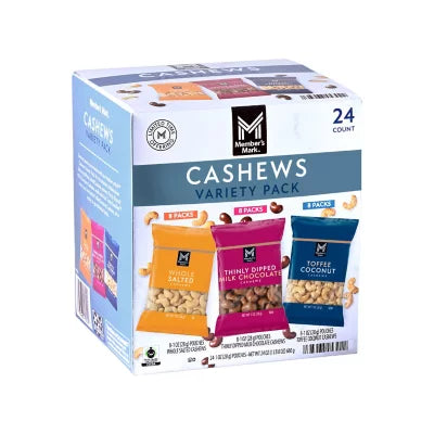 Member's Mark Cashew Variety Pack, (1oz., 24 pk.)