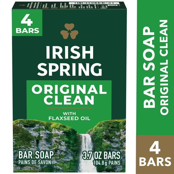 Irish Spring Bar Soap, Original Clean (4/3.7oz.)