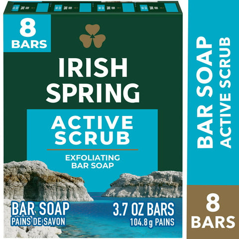 Irish Spring Active Scrub Bar Soap (3.75 oz., 8bars)