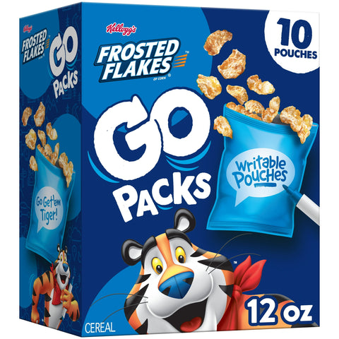 Kellogg's Go Packs Cereal, Frosted Flakes, (10ct., 12oz.)