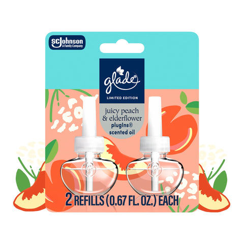Glade PlugIns (2 Refills), Juicy Peach & ElderFlower (2ct., 0.67oz)