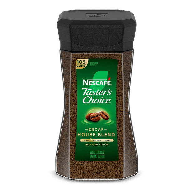 NESCAFÉ Taster's Choice Decaf House Blend, Medium Light Roast Instant Coffee, (7oz.)