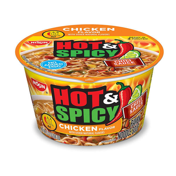 Nissin Hot & Spicy Ramen Noodle Soup, Chicken (3.2oz.)