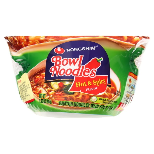 Nongshim Bowl Noodle Hot and Spicy Beef Ramen, (3.03oz.)