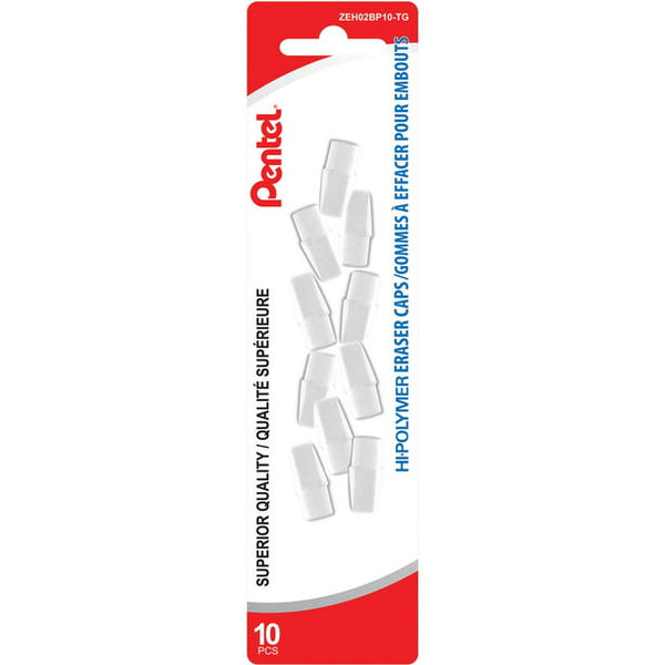 Pentel Hi-Polymer Latex Free White Cap Erasers (10pk.)