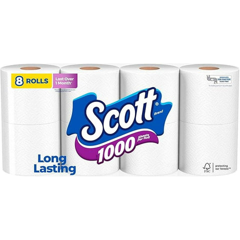 Scott 1000 1-Ply Toilet Paper, (8 Roll)
