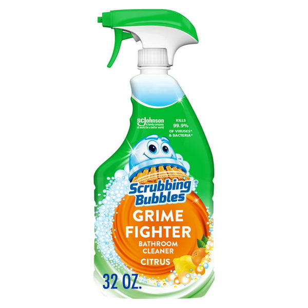Scrubbing Bubbles Disinfectant Bathroom Grime Fighter Spray, Citrus, (32fl.oz.)