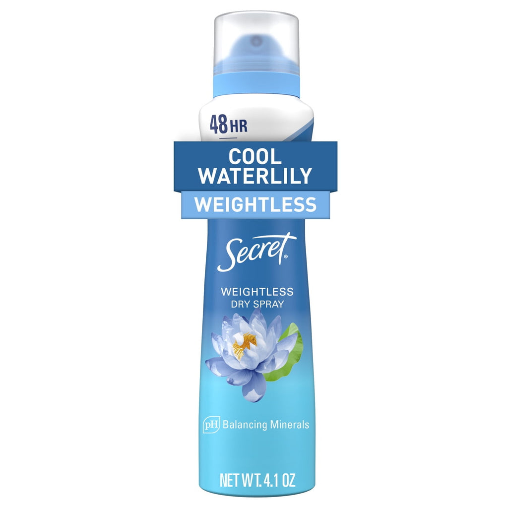 Secret Dry Spray Deodorant, Cool Waterlily (4.1oz.)