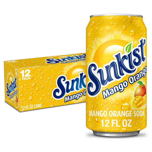 Sunkist Soda Pop, Mango Orange (12ct.)