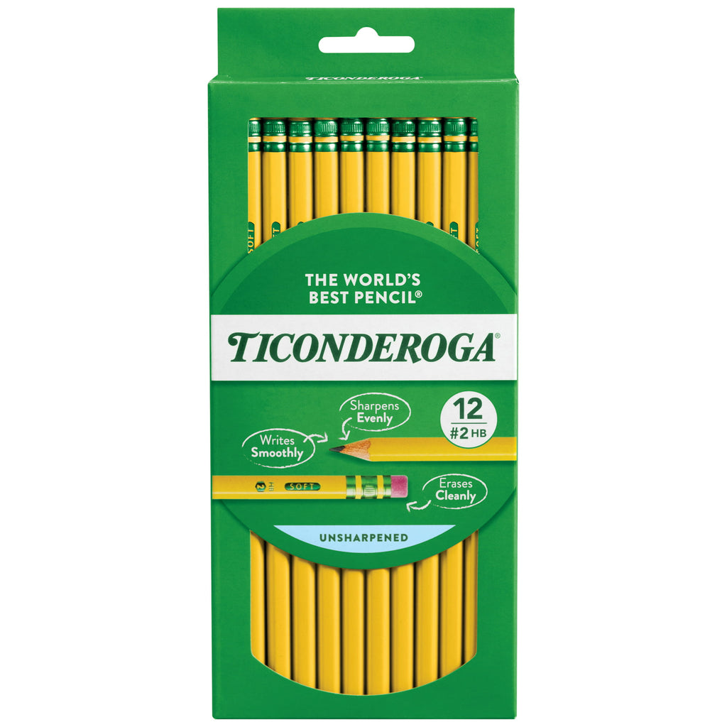 Ticonderoga Premium Wood Pencils, #2HB Unsharpened, (12ct.)