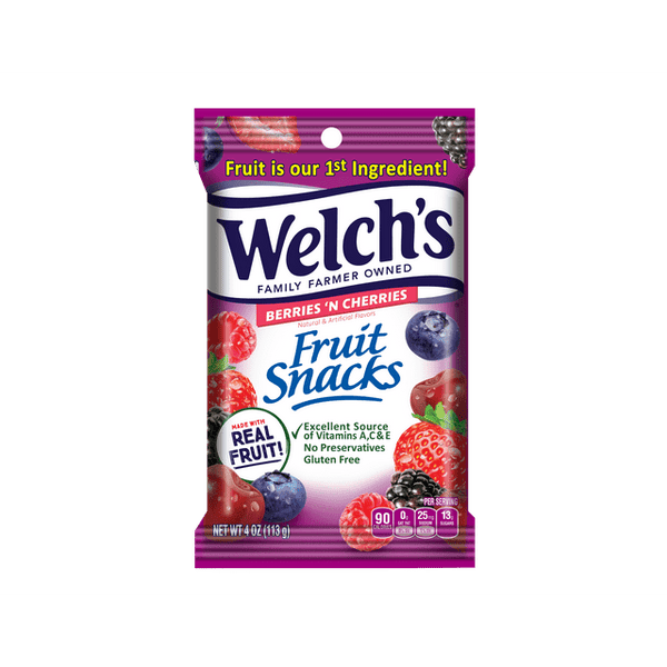Welch’s Fruit Snacks, Berries 'N Cherries (2.25oz.)