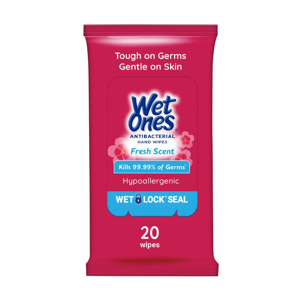 Wet Ones Antibacterial Hand Wipes Travel Pack, Fresh Scent (20ct.)