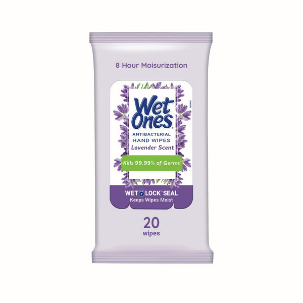 Wet Ones Antibacterial Hand Wipes Travel Pack, Lavender (20ct.)