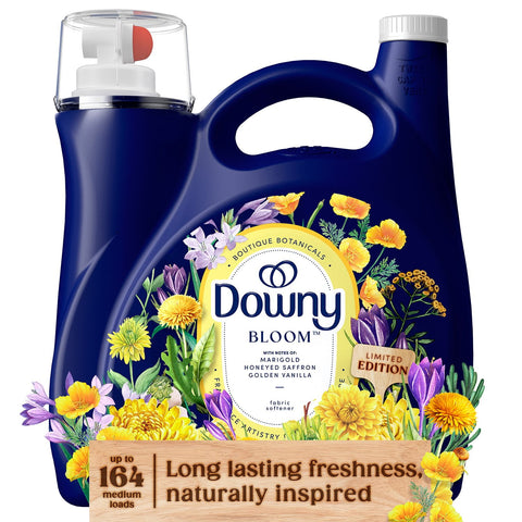Downy Boutique Botanicals Limited Edition, Liquid Fabric Softener, Bloom, (164 loads, 111 fl. oz.)